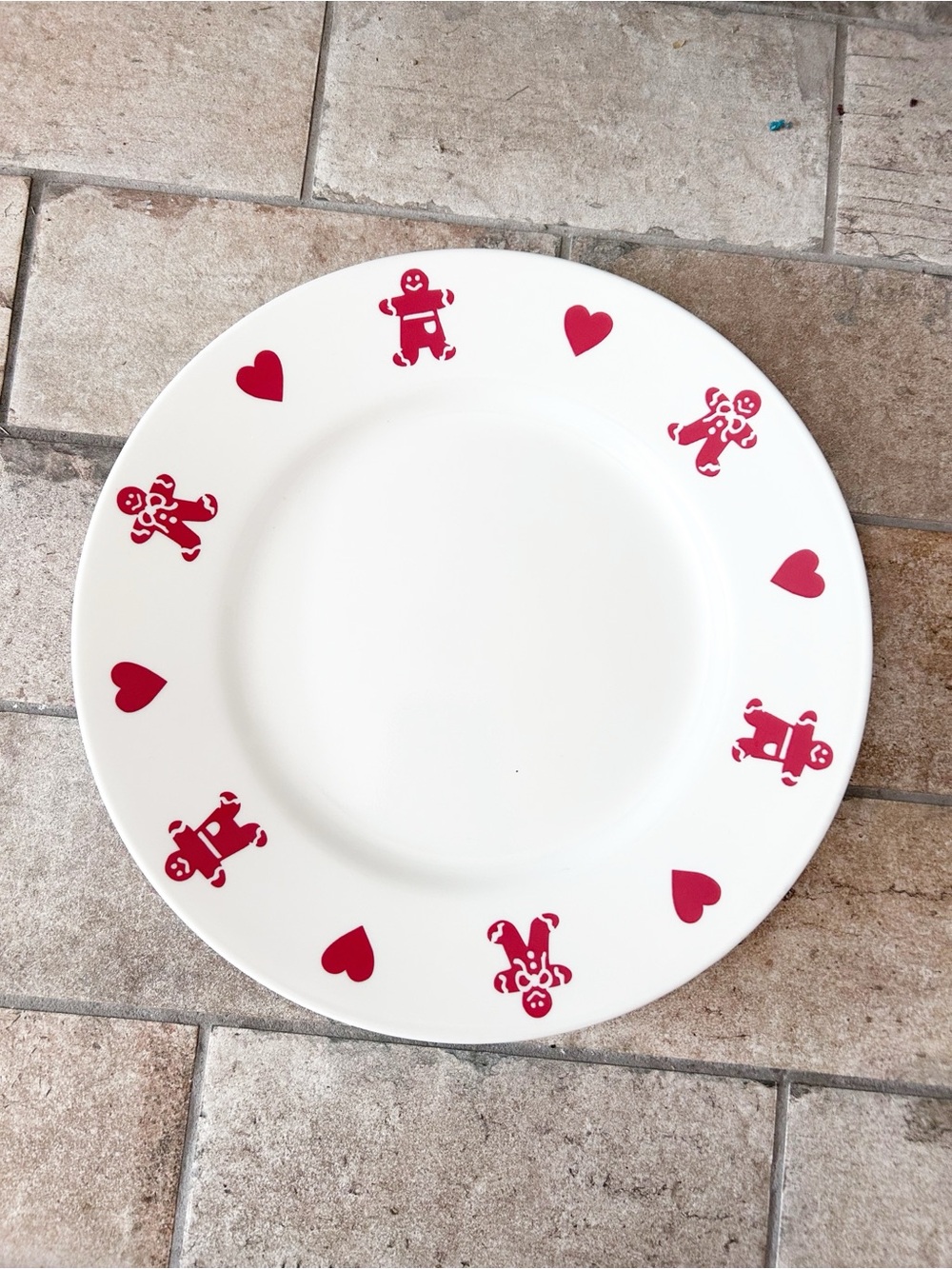 Vintage Gingerbread Man Corelle Large Plate/ Platter Christmas Valentines